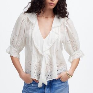 Madewell Ruffled Puff-Sleeve Top